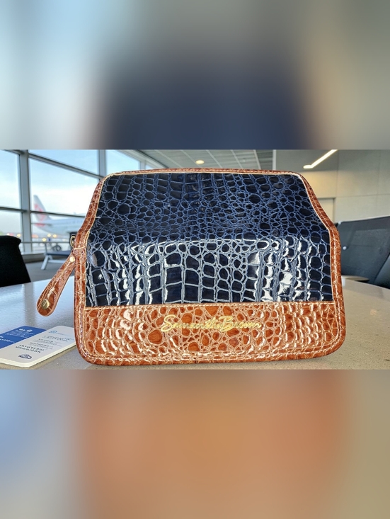 Samantha Brown Faux Crocodile Embossed Passport Travel Wallet Organizer - Picture 5 of 12